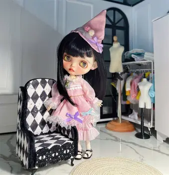 Blythe Doll Одежда Розовая милая юбка ручной работы с шапкой 28-30 см OB22 OB24 AZONE Аксессуары для кукольной одежды Blythe Одежда