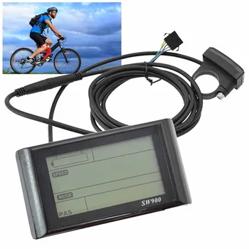 Велоспорт На открытом воздухе Дисплей Экран Дисплей Измеритель Полезный 110 * 62 мм 180 см 5 контактов SM Plug Черный электрический велосипед