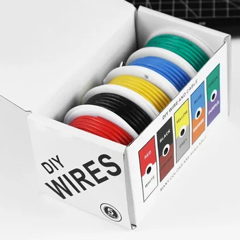  5 цветов в коробке 30AWG 50 м / 100 м гибкий силиконовый провод и кабель смешанный провод луженый DIY чистая медная линия