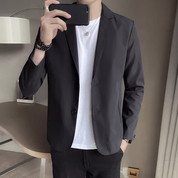 Высококачественный блейзер мужская корейская версия тренд молодежная мода высокого класса простой и элегантный деловой повседневный джентльменский пиджак