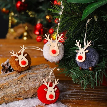 Рождественские украшения для рождественской елки, шерстяной войлок мультфильм олень кулон рождественская елка кулон аксессуары подарок