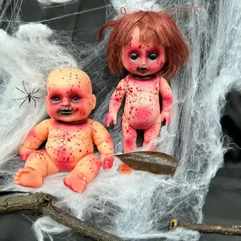 Кукла на Хэллоуин Реквизит дома с привидениями Кукла зомби Кукла-призрак Дом с привидениями Детский ужас Декор Игрушка Жуткая кукла Декор на Хэллоуин