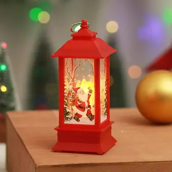 Винтажные рождественские светодиодные фонари Водонепроницаемый красный фонарь для свечей 5 дюймов Украшения для вечеринок Дерево Стена Дверь Камин Украшение стола