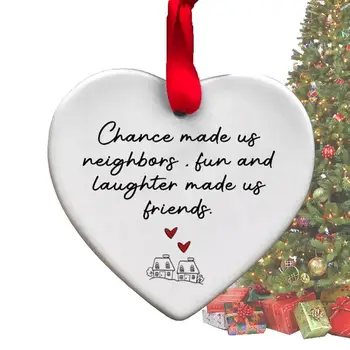  ручной работы в форме сердца на память 2D акриловые украшения для рождественской елки Сувенир в форме сердца Передать благодарность друзьям Семья