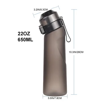 2023 Новая бутылка для воды со вкусом воздуха 650 мл с капсулами со вкусом соломы 0 Сахар Откидная крышка Ремень для переноски Тренажерный зал Фитнес для Tritan BPA Free