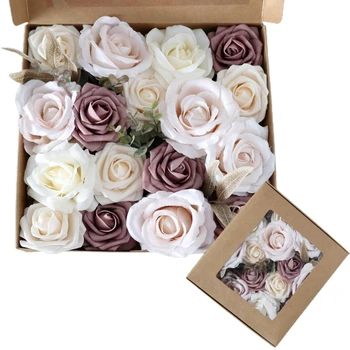 Коробка с искусственными цветами розы для DIY Свадебные букеты Центральные элементы Композиции Вечеринка Детский душ Домашний декор