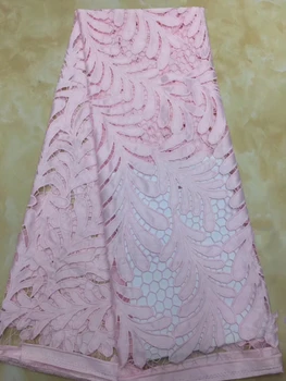 африканское кружево ткань французское кружево нигерийское кружево высокое качество французское сетчатое кружево розовая тюлевая ткань пять ярдов бесплатная доставка CD85