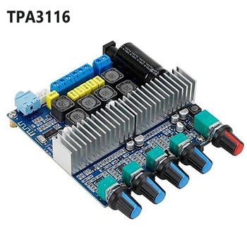 TPA3116 Bluetooth 5.0 Плата усилителя сабвуфера 2.1-канальный стереоусилитель звука высокой мощности 2 * 50 Вт + 100 Вт басовый усилитель
