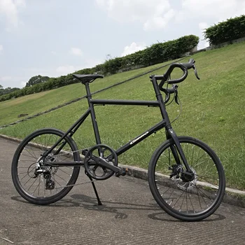 20 дюймов Маленькое колесо Гоночный шоссейный велосипед Сверхлегкий алюминиевый сплав 8 скоростей Рама Двойной дисковый тормоз Портативный взрослый мини-велосипед