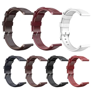 Ремешок для часов Кожаный ремешок для часов 22 мм 20 мм Регулируемый ремешок Мужской кожаный браслет для Huami AMAZFIT GTR 42/47 мм Samsung