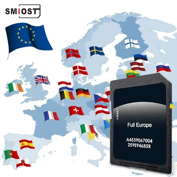 SMIOST Новая версия карт 2023 года для Smart 453 mit Cool & Media Navigation Car Полная карта Европы Обновление спутниковой навигационной системы