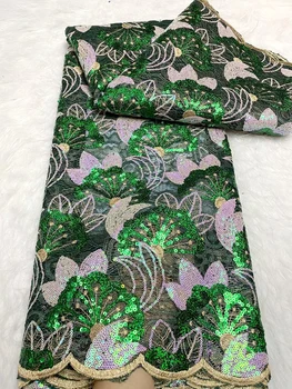 Роскошная африканская ткань из тюля с блестками 2023 Новое поступление Высококачественное французское кружевное нигерийское платье для вечеринок с вышивкой
