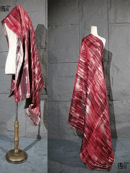 жаккардовая ткань креативная красная масляная живопись галстук крашение градиент стирка одежды дизайнерская одежда швейная ткань ткань по метрам