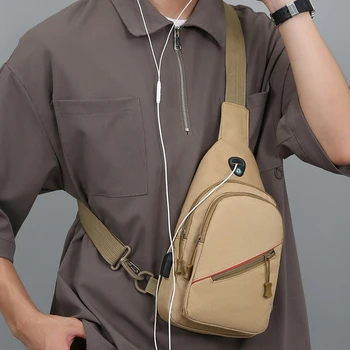 USB Зарядка Большая емкость Камуфляж Тренд Повседневная Мужская На открытом воздухе Маленькая сумка через плечо