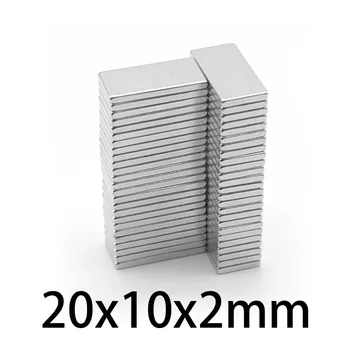 10PCS 20x10x2 мм Квадратный редкоземельный неодимовый магнит с клейкой лентой 20x10x2 мм Сильные мощные магниты 20 * 10 * 2 мм