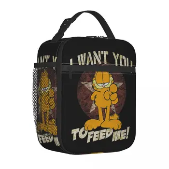 Желтый Я хочу тебя Изолированные сумки для ланча Большой контейнер для ланча кошки Сумка-холодильник Тоут Ланч-бокс Пляж Пикник Еда Сумки