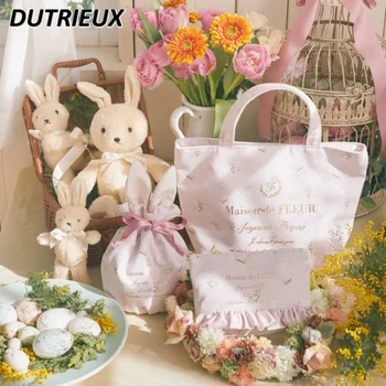 Sweet Cute Косметички Японский стиль Новые сумки с принтом кролика для женщин Деревянные ушные косметика для хранения рук женские сумки