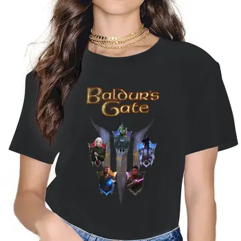 Essential Симпатичные девушки Женская футболка Приключенческая игра Baldur's Gate 5XL Blusas Harajuku Повседневные винтажные топы оверсайз с коротким рукавом