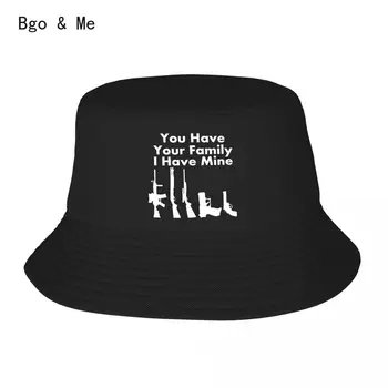 У вас есть ваша семья Оружие Модные шляпы-ведра Хлопок На открытом воздухе Двусторонние рыбацкие кепки Пляжная рыбацкая шляпа Шапка с логотипом на заказ