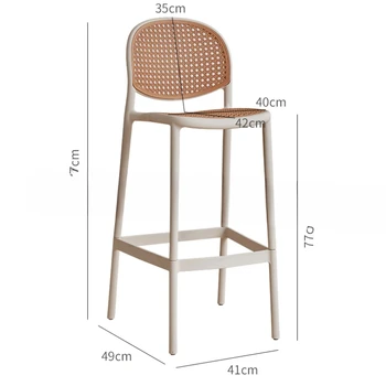 Открытый дизайн Современный барный стул Ротанг Высота Гостиная Кухня Барный стул Роскошный минималистичный Taburete Alto Мебель SR50BC