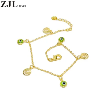 Изысканный браслет от сглаза с подвесками из 24-каратного золота для женщин