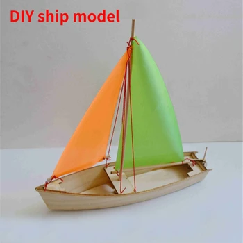 Симуляция Парусник Деревянная модель лодки DIY Модель парусника Dongting Собранные игрушки Детские игрушки Ручной класс