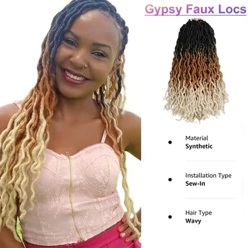 волнистый цыганский локс омбре крючком богиня волос низкотемпературный волокно искусственные африканские корни дредлоки синтетические косички для наращивания волос