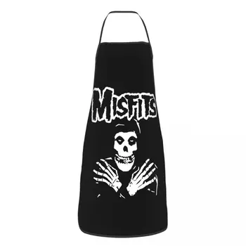 Custom Bib Horror Punk Rock Misfits Skull Фартук для мужчин Женщин Унисекс Взрослый Шеф-повар Кухня Кулинария Tablier Кухня Выпечка