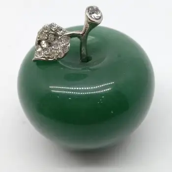 натуральный зеленый авантюрин кристалл яблоко фигурка пресс-папье ремесло украшение