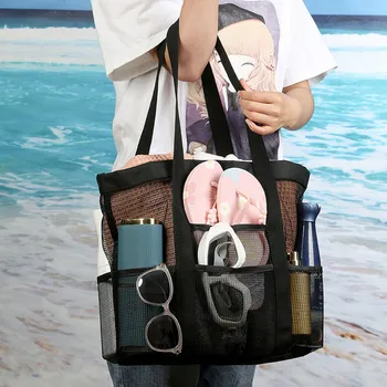 Многофункциональные пляжные сумки Сетчатая очень большая сумка для хранения полотенец и ткани косметичка Сумки Органайзер Косметичка Сумка Neceser