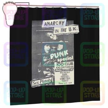 Sex Pistols-Anarchy In The Uk-100 Club Punk Натуральная занавеска для душа Занавеска для ванной комнаты На заказ моющаяся