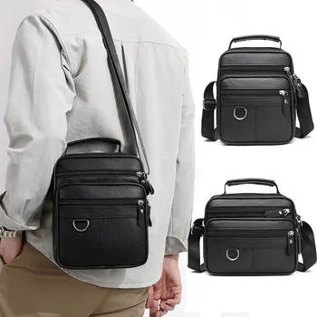 2024 Мужская сумка Сумки из натуральной кожи Деловые сумки через плечо Мужские сумки-мессенджеры Маленькие сумки через плечо для мужчин Модная сумка