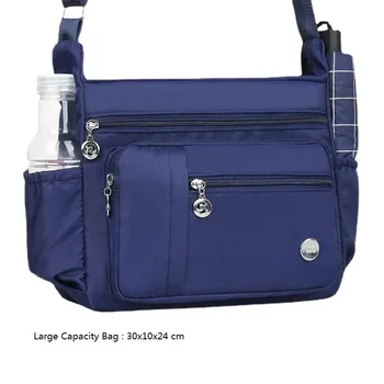 xierya Сумка большой емкости для женщин Нейлон Водонепроницаемые сумки-мессенджеры Модные повседневные женские высококачественные плечи 30x10x24 см