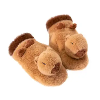 Ветрозащитные перчатки Плюшевые теплые перчатки Capybara Design Аниме Зимние перчатки супер мягкие удобные капибары теплые перчатки для сноуборда