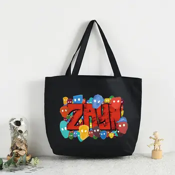  Zayn Malik Графическая мультяшная печатная холщовая сумка через плечо Женская Harajuku Забавная большая емкость Eco Environmental Shopper Bag