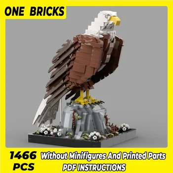 Grassland Animal Model Moc Building Bricks Iconic Bird-Bald Eagle Technology Модульные блоки Подарок Рождественская игрушка DIY Наборы Сборка