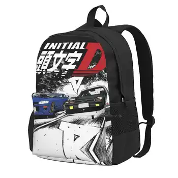 Начальный тандем D-Mountain Drift Racing Такуми Фудзивара Ae86 против Bunta Fujiwara Gc8 Chase Школьные сумки для ноутбука девочек-подростков