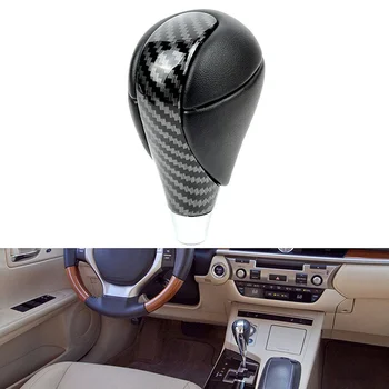 Автомобильная ручка переключения передач из углеродного волокна Кожаная головка переключения передач для Lexus ES300h ES300 ES330 ES350 GS300 LS400 LS430 LS460