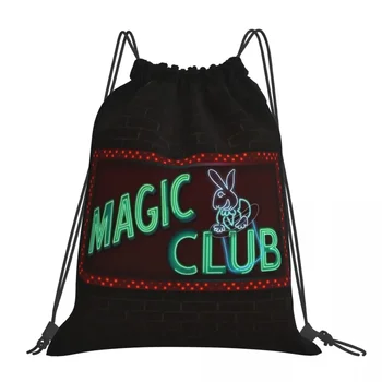 Magic Club Рюкзаки Модные портативные сумки на шнурке Набор на шнурке Карманная спортивная сумка Сумки для книг Для мужчин и женщин
