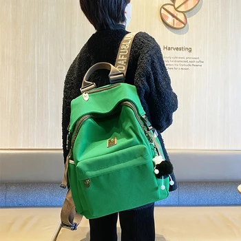 Модный женский рюкзак из зеленого холстаТрансформируемая сумка через плечо для путешествий Ежедневный противоугонный рюкзак для женщин Bagpack Mochila