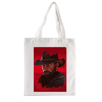 холщ сумка для покупок Red Dead Redemption Сумки Эстетическая сумка Totebag Shopper Женская сумка Женские сумки Мода Смешные покупки