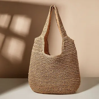 Женская сумка-шопер Дизайнерские сумки большой емкости Женская ручная тканая сумка через плечо Ручка для покупок Женские сумки для покупателей