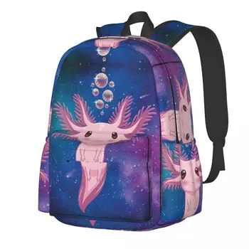 Симпатичный рюкзак аксолотля Животные Туманность Фиолетовые рюкзаки для отдыха Женские школьные сумки с принтом в колледже Дизайнерский рюкзак