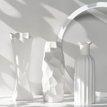 Белая художественная керамическая ваза для цветов украшение аксессуары для домашнего декора для гостиной Nordic Classic Столовая Фарфоровые высокие вазы