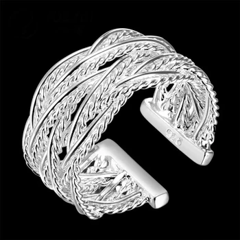  регулируемые кольца из стерлингового серебра 925 пробы для женщин Мода Ретро Свадьба Помолвка Подарки Шарм леди высокое качество Ювелирные изделия