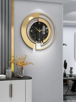 Современные светлые роскошные настенные часы для дома, гостиная, мода, украшение, часы, простые творческие искусства, атмосфера, чистые красные часы, стена