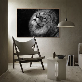 Африканский дикий лев Реалистичный плакат Картины на холсте Настенное искусство Печать картин Интерьер гостиной Украшение дома Без рамы