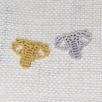 5PCS DIY Нержавеющая Сталь Африканский Слон Лицо Кулон Ожерелье Для Женщин Шарм Кулон Ювелирные Изделия Оригами Животное