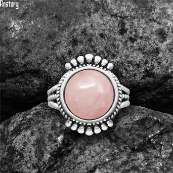  круглые кварцевые кольца для женщин Нерегулярный хвост из натурального камня Тигровый глаз Lpais Античное посеребренное модное кольцо