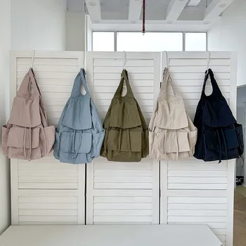 2023 Летняя новая мода Всематчевая корейская версия Легкий нейлоновый рюкзак Женский школьный рюкзак в японском стиле для студентов колледжа